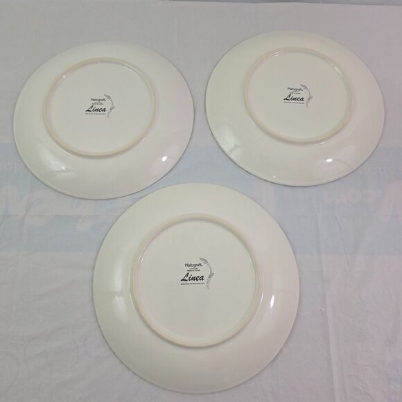 Pfaltzgraff Linea Grey on White Floral Coup Salad Luncheon Plates – Set of 3 - Picture 9 of 14